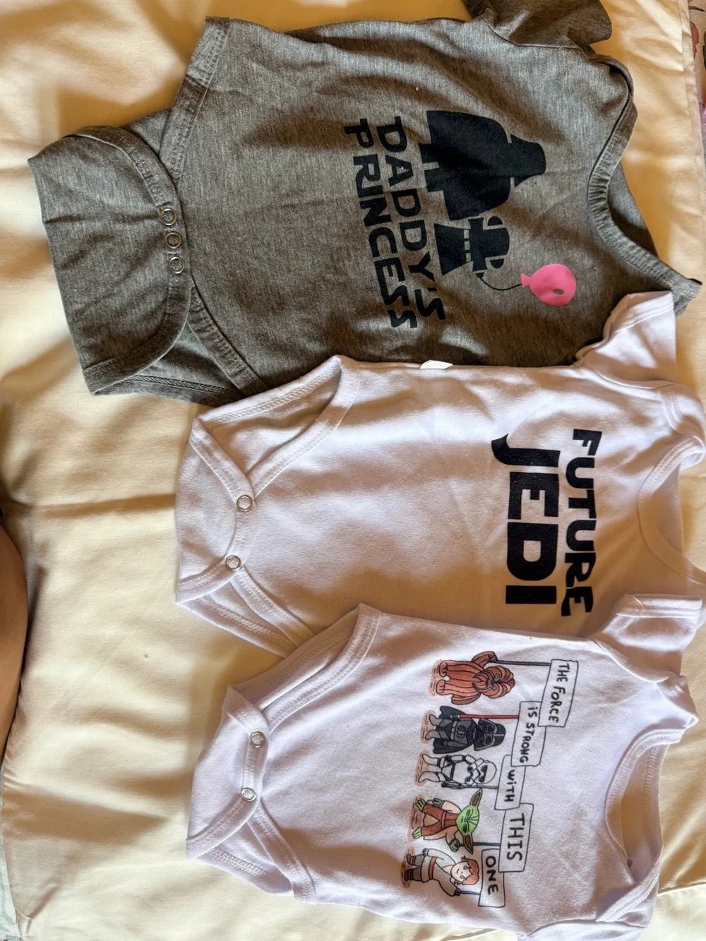 Gray Daddy's Princess Star Wars Baby One-Piece Bodysuit